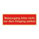 Notausgang bitte nicht vor dem Eingang parken