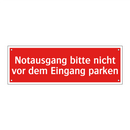 Notausgang bitte nicht vor dem Eingang parken