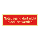 Notausgang darf nicht blockiert werden
