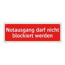 Notausgang darf nicht blockiert werden