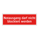 Notausgang darf nicht blockiert werden