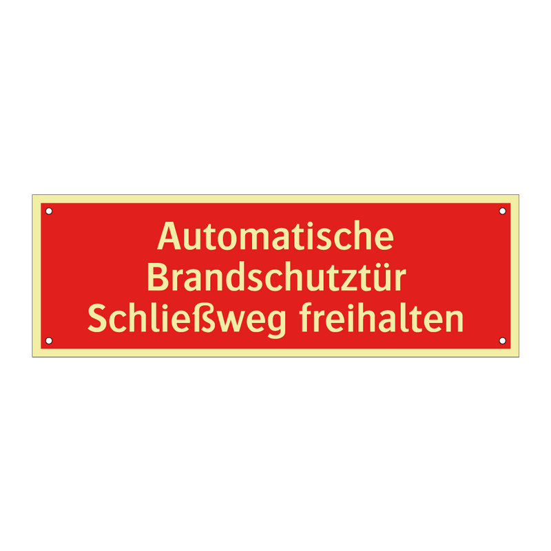 Automatische Brandschutztür Schließweg freihalten