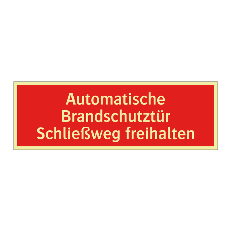Automatische Brandschutztür Schließweg freihalten