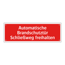 Automatische Brandschutztür Schließweg freihalten
