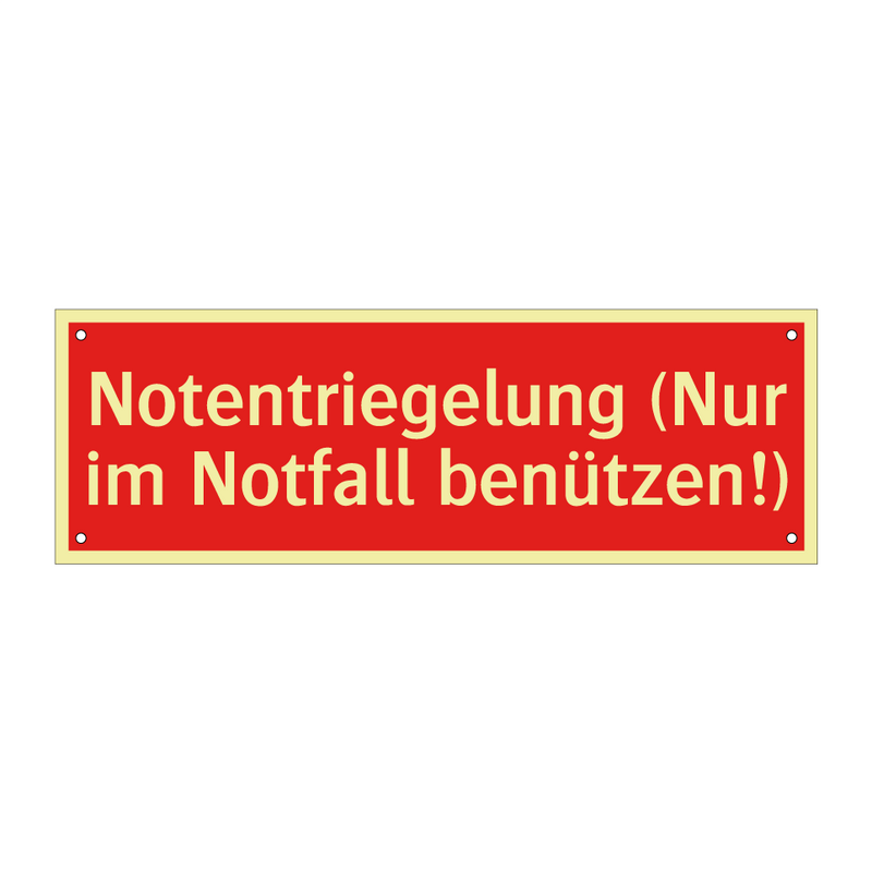 Notentriegelung (Nur im Notfall benützen!)