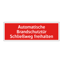Automatische Brandschutztür Schließweg freihalten
