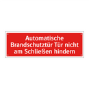 Automatische Brandschutztür Tür nicht am Schließen hindern
