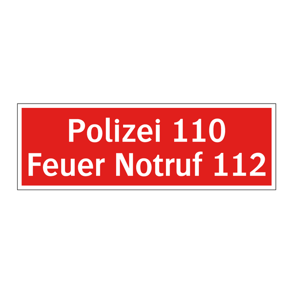 Polizei 110 Feuer Notruf 112