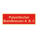 Pulverlöscher Brandklassen A. B. C