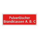 Pulverlöscher Brandklassen A. B. C