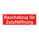 Rauchabzug für Zuluftöffnung