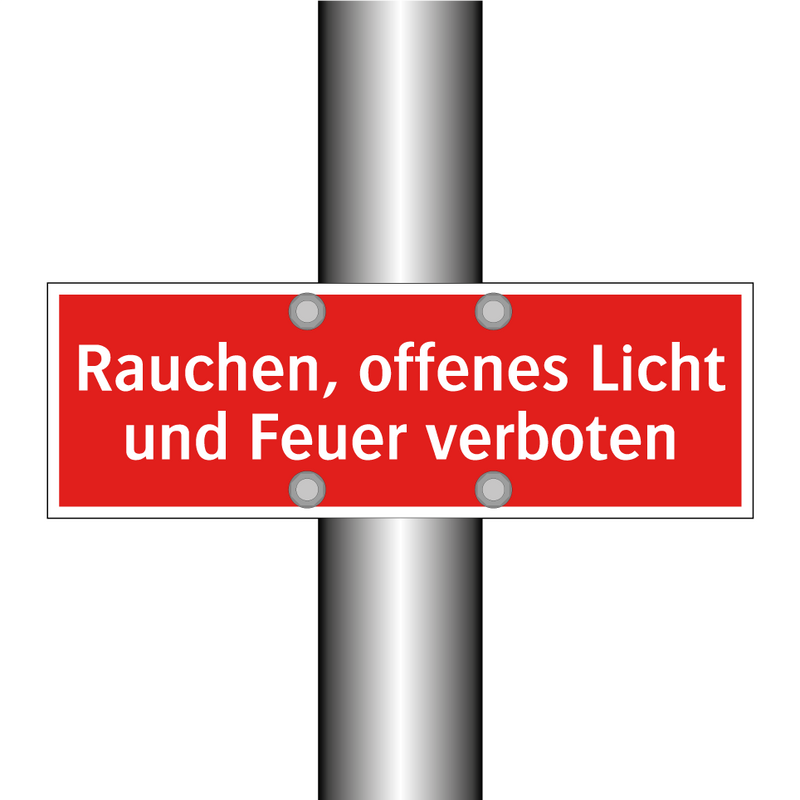 Rauchen, offenes Licht und Feuer verboten