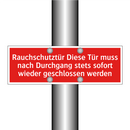 Rauchschutztür Diese Tür muss nach Durchgang stets sofort wieder geschlossen werden