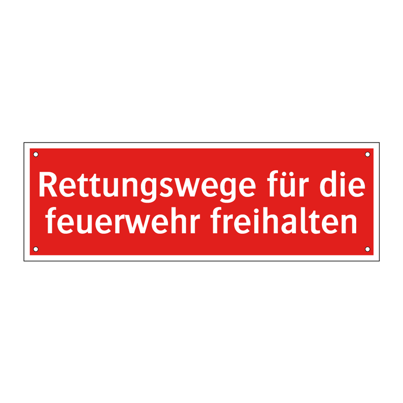 Rettungswege für die feuerwehr freihalten