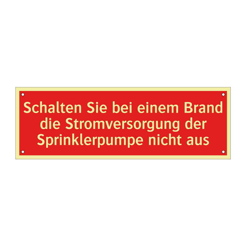 Schalten Sie bei einem Brand die Stromversorgung der Sprinklerpumpe nicht aus