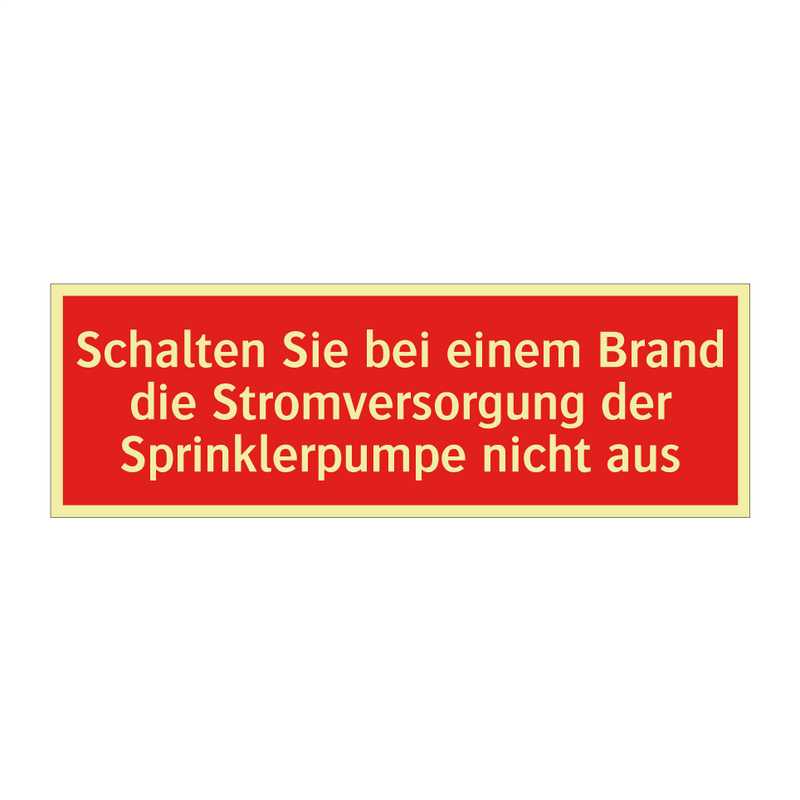 Schalten Sie bei einem Brand die Stromversorgung der Sprinklerpumpe nicht aus