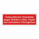 Schaumlöscher Verwendet gegen Brände in Holz, Papier und brennbaren Flüssigkeiten