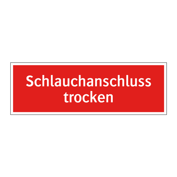 Schlauchanschluss trocken