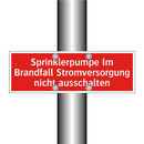 Sprinklerpumpe Im Brandfall Stromversorgung nicht ausschalten