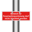 Bereich für Feuerwehrausrüstung darf nicht blockiert werden
