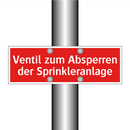 Ventil zum Absperren der Sprinkleranlage