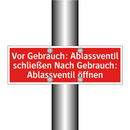 Vor Gebrauch: Ablassventil schließen Nach Gebrauch: Ablassventil öffnen