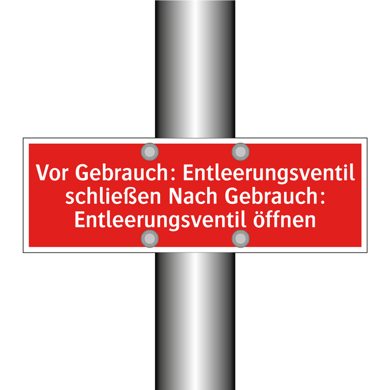 Vor Gebrauch: Entleerungsventil schließen Nach Gebrauch: Entleerungsventil öffnen