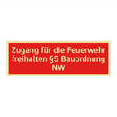 Zugang für die Feuerwehr freihalten §5 Bauordnung NW