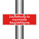 Zuluftöffnung für maschinelle Rauchabführung