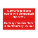 Alarmanlage dieses objekt wird /.../ - Alarm system this object is electronically /.../
