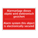 Alarmanlage dieses objekt wird /.../ - Alarm system this object is electronically /.../