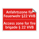 Anfahrtszone für Feuerwehr §22 /.../ - Access zone for fire brigade § /.../