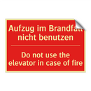 Aufzug im Brandfall nicht benutzen/.../ - Do not use the elevator in case /.../