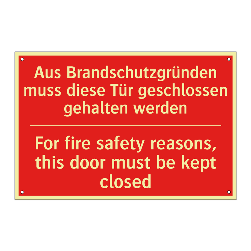 Aus Brandschutzgründen muss diese /.../ - For fire safety reasons, this /.../