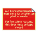 Aus Brandschutzgründen muss diese /.../ - For fire safety reasons, this /.../