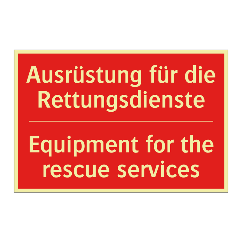 Ausrüstung für die Rettungsdienste/.../ - Equipment for the rescue services/.../