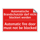 Automatische Brandschutztür darf /.../ - Automatic fire door must not be /.../