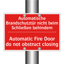 Automatische Brandschutztür nicht /.../ - Automatic Fire Door do not obstruct /.../