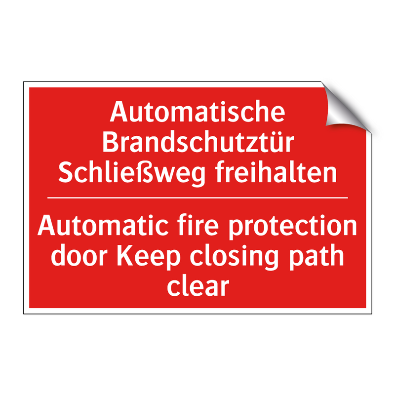 Automatische Brandschutztür Schließweg /.../ - Automatic fire protection door /.../