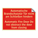 Automatische Brandschutztür Tür /.../ - Automatic Fire Door Do not obstruct /.../