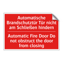 Automatische Brandschutztür Tür /.../ - Automatic Fire Door Do not obstruct /.../