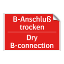 B-Anschluß trocken - Dry B-connection