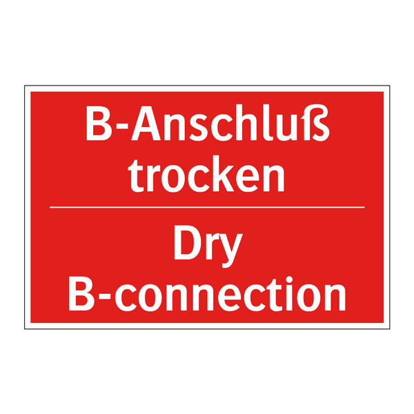 B-Anschluß trocken - Dry B-connection