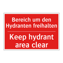 Bereich um den Hydranten freihalten/.../ - Keep hydrant area clear