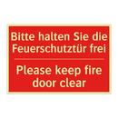 Bitte halten Sie die Feuerschutztür /.../ - Please keep fire door clear