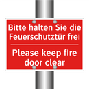 Bitte halten Sie die Feuerschutztür /.../ - Please keep fire door clear
