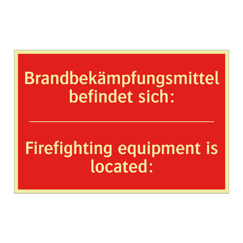 Brandbekämpfungsmittel befindet /.../ - Firefighting equipment is located:/.../