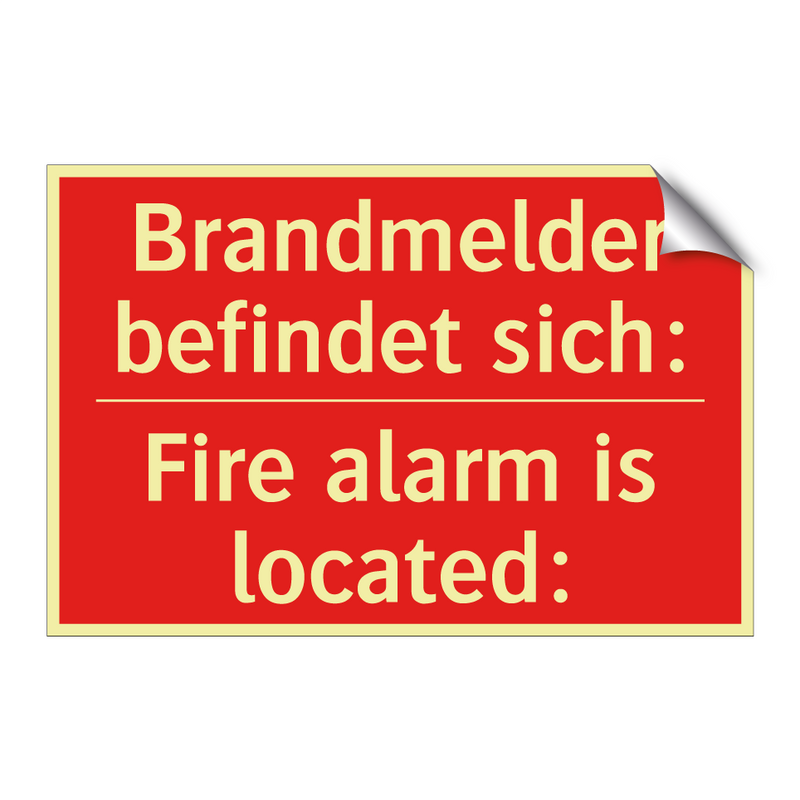 Brandmelder befindet sich: - Fire alarm is located: