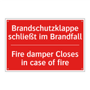 Brandschutzklappe schließt im /.../ - Fire damper Closes in case of /.../