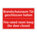 Brandschutzraum Tür geschlossen /.../ - Fire-rated room keep the door /.../